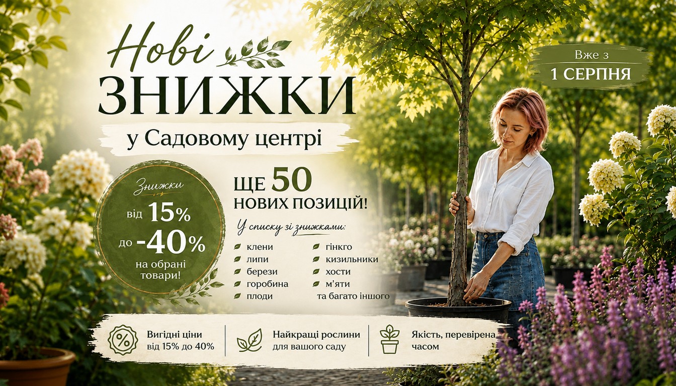 Нові знижки в Садовому центрі